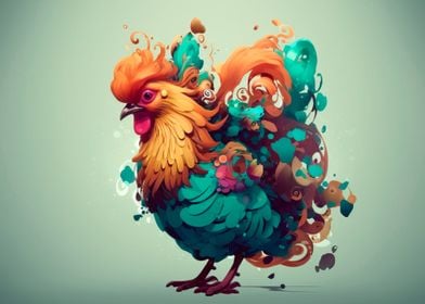 Cartoon style of chicken