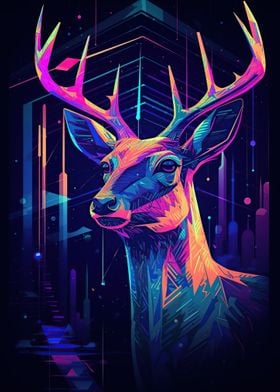 Mystic Glow Deer Poster