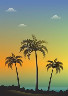 Sunset Palm