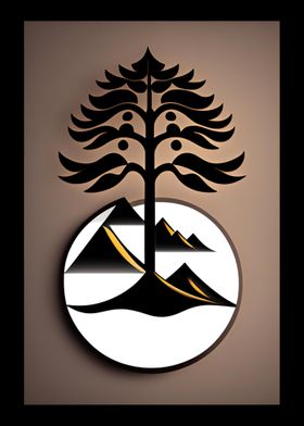 Mountains And Tree Logo