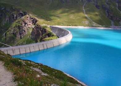 Blue lake dam