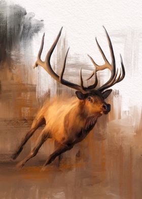 deer on painting