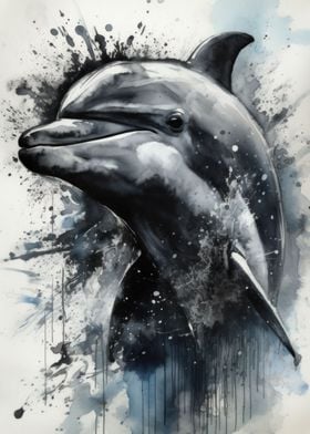 Dolphin Beauty Black Ink