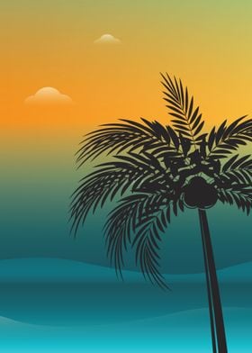 Sunset Palm