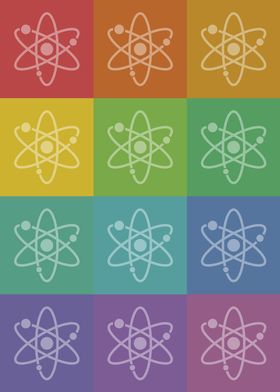 Atom Science Icons Pop Art