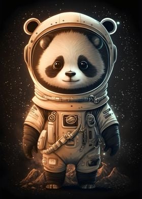 Cute panda astronaut