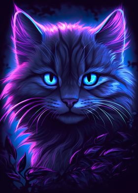 Cat Purple Glow