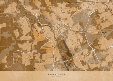 Hanover map in sepia