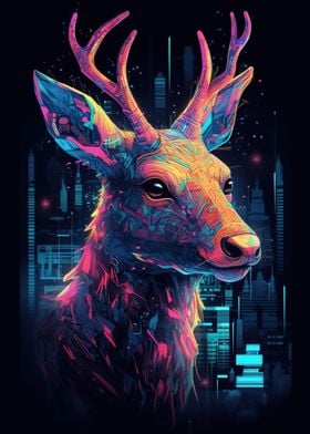 Glowing Wildlife Deer Art