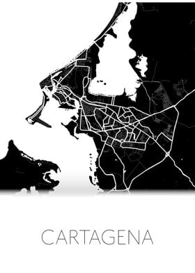 Cartagena black city map