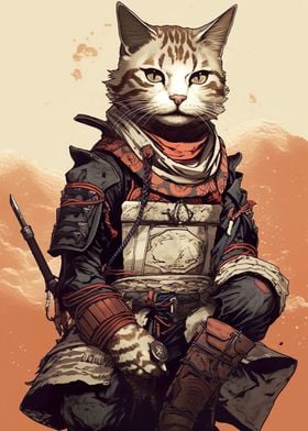 Cat Traditional Samurai