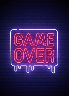 Game over neon sign