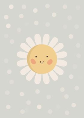 Cute smiley daisy flower