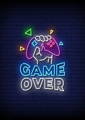 Game over neon sign