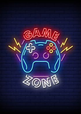 Game zone neon sign