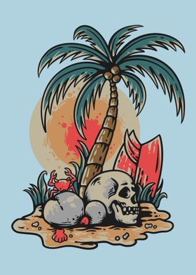 Beach Skull Palm Tree