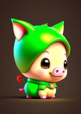 pig cute monster