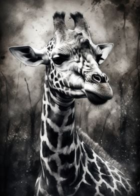 Giraffe Beauty Black Ink