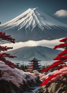 Japan Mountain Fuji Winter