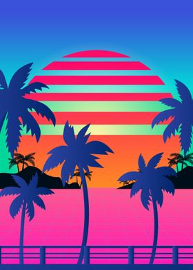 Vaporwave Summer Sunset