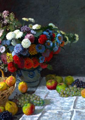 Flowers and Fruit by Monet