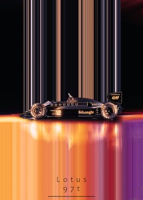 Lotus 97t F1 car poster