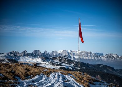 View into the Swiss Alps