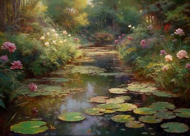 Lily Pond Oil Painting