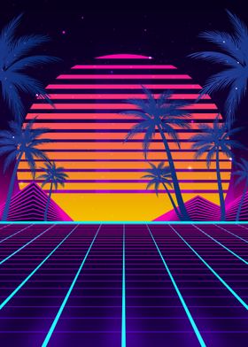 Cyber Sunset 80s