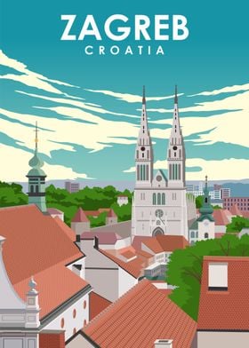 Zagreb Croatia Travel Art