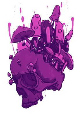 Trippy Mushroom Skull Vibe