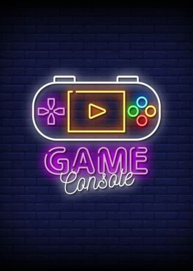 Game console neon sign