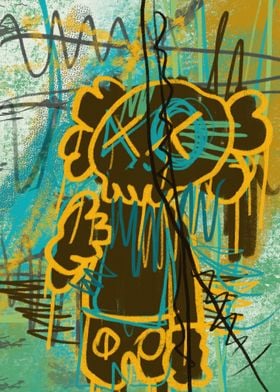 Green abstract kaws