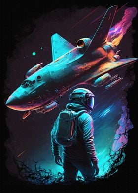 Colorful of an astronaut