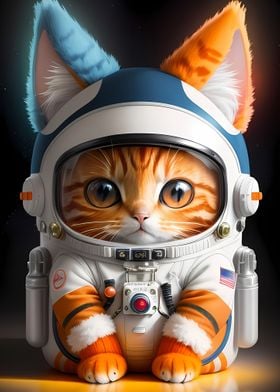 cute astronaut cat 