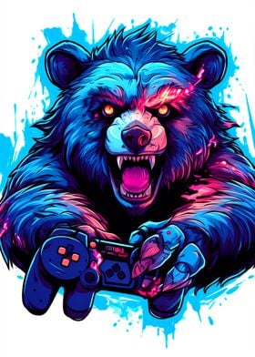 Funny bear playing game