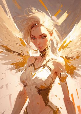 Heavenly Anime Angel' Poster, picture, metal print, paint by