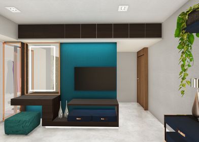 cozy bedroom interior 3d