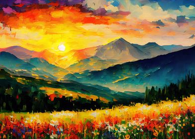 Palette Knife Mountains 48