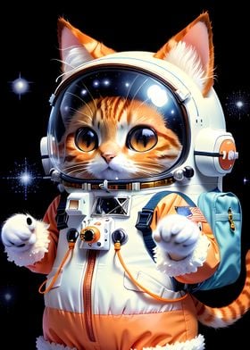 cute astronaut cat 