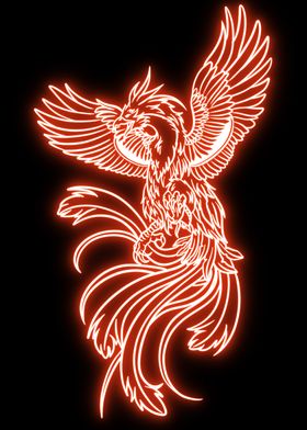 Neon phoenix bird
