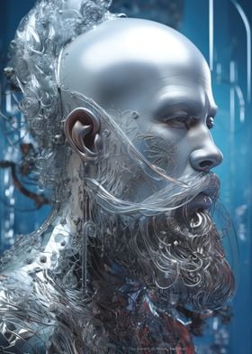 A frozen man with a beard 
