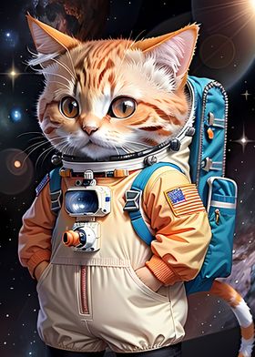 cute astronaut cat 