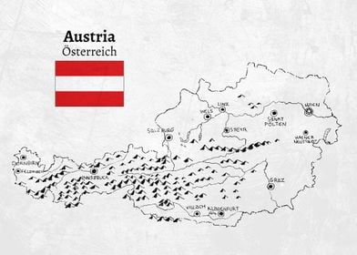 Handdrawn Austria Map