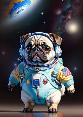 cute astronaut dog