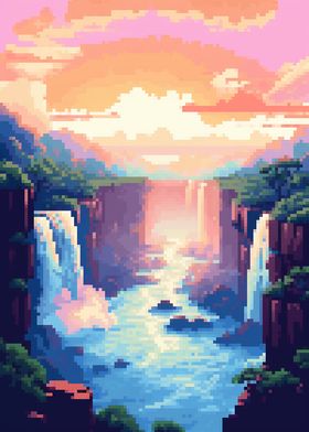 Victoria Falls pixel art