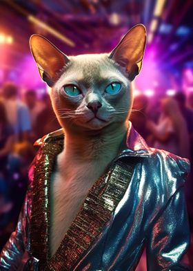 Party Siamese cat