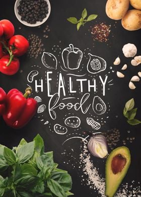 Healthy Food Chalk Board