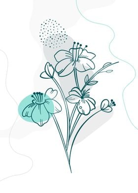 Aesthetic Flower Line Art