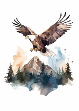 Eagle in watercolor